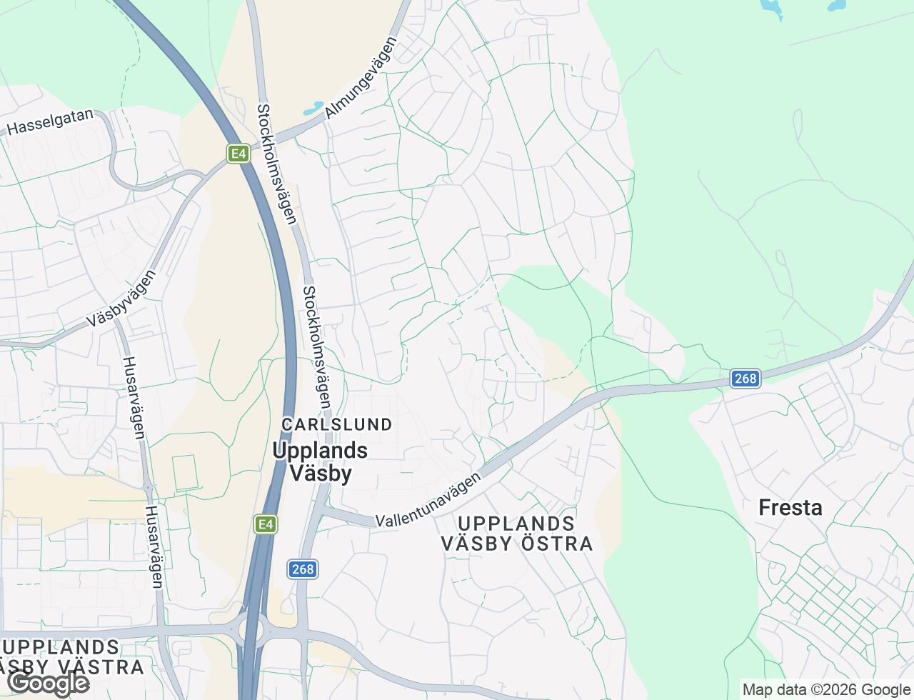 Karta över Solbergsvägen 19 i 57 Upplands Väsby