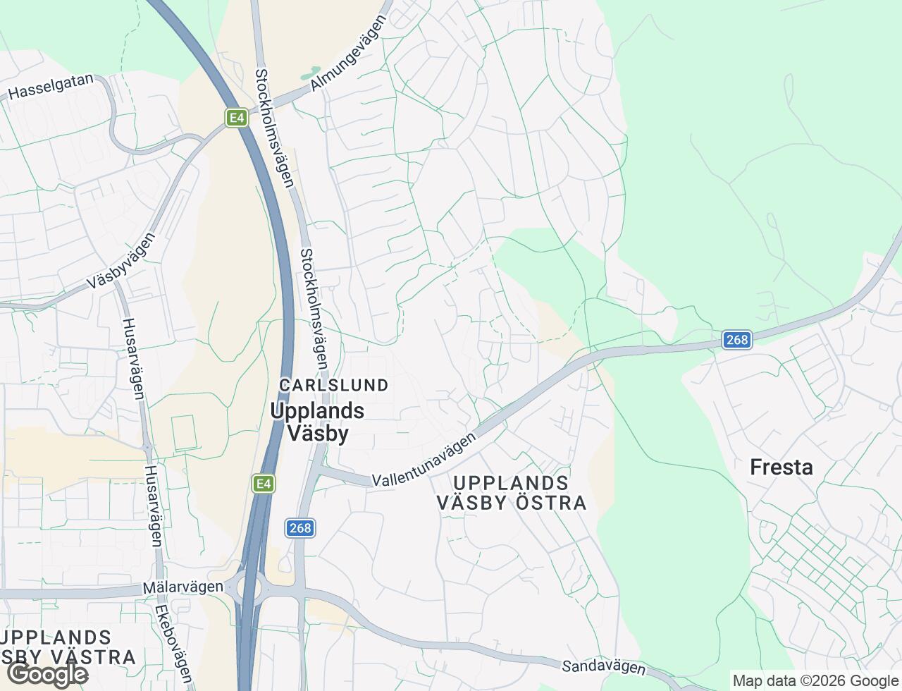 Karta över Solbergsvägen 42 i 57 Upplands Väsby