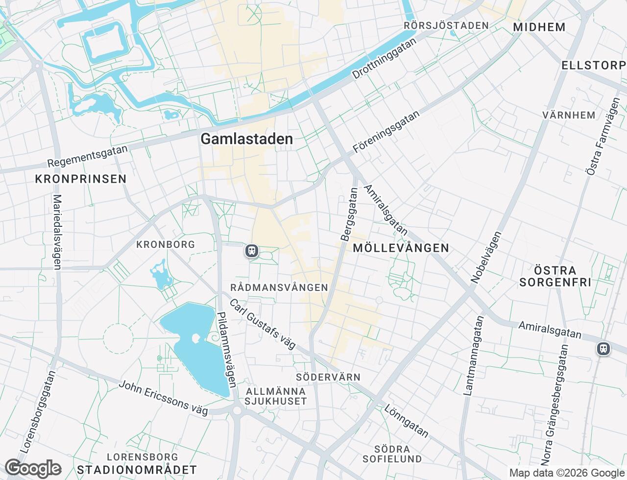 Karta över Friisgatan 14 i 46 Malmö