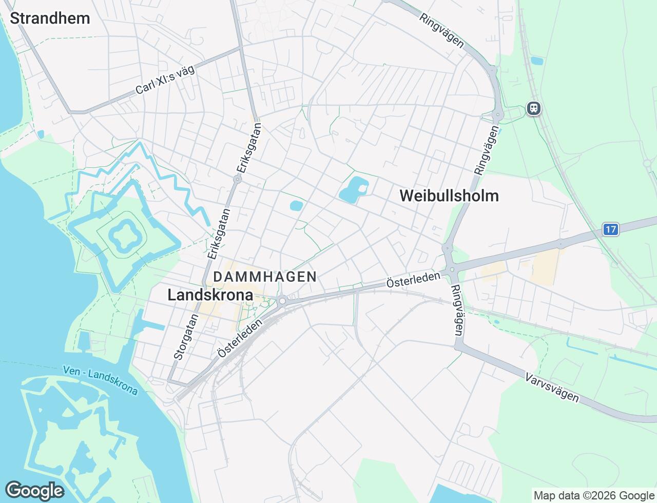 Karta över Ödmanssonsgatan 26 i 34 Landskrona