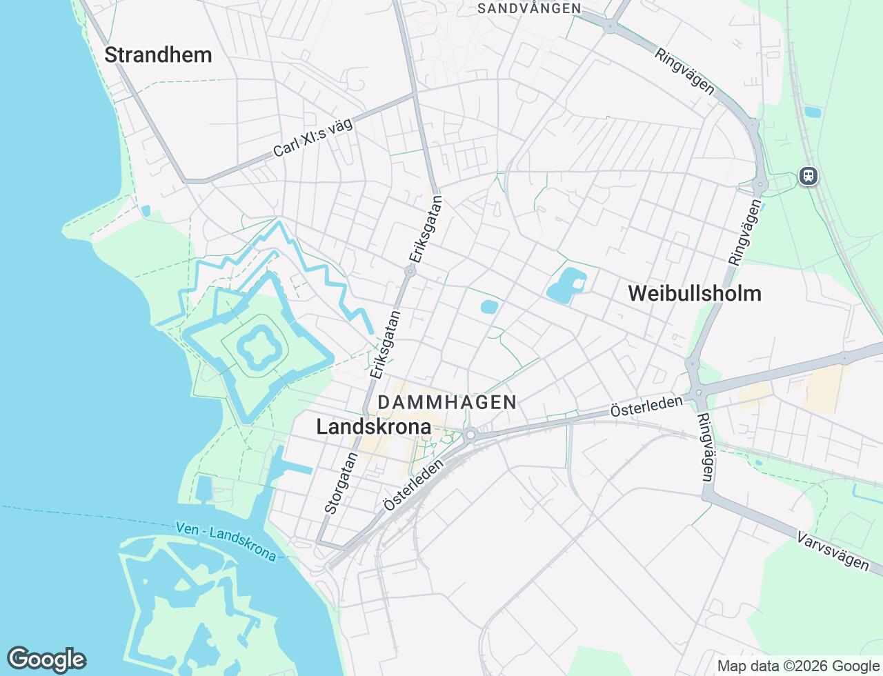 Karta över Järnvägsgatan 31 i 32 Landskrona