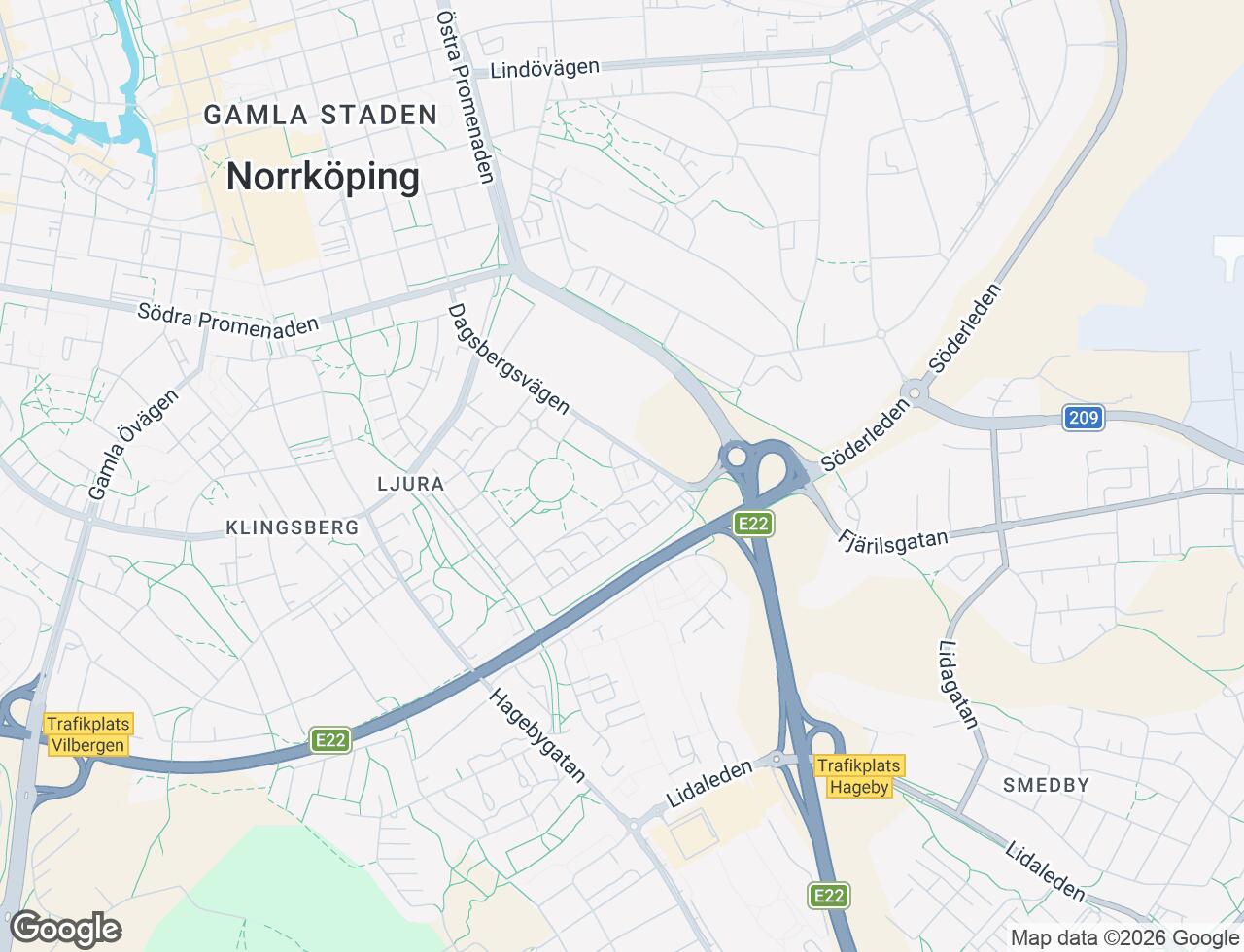 Karta över Dagsbergsvägen 150 i 51 Norrköping