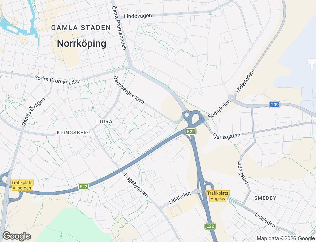 Karta över Dagsbergsvägen 152 i 51 Norrköping