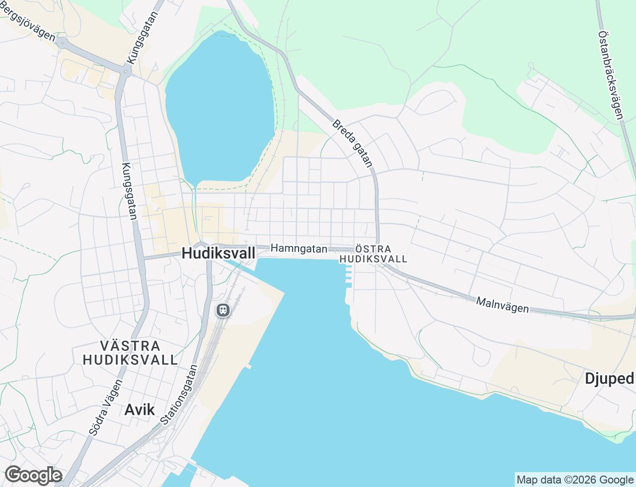 Karta över Skeppargatan 1A i 52 Hudiksvall
