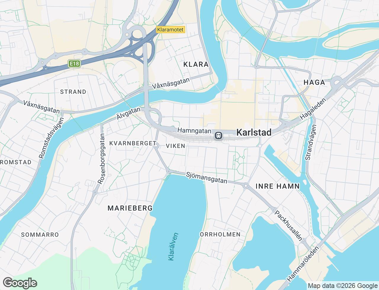 Karta över Vikengatan 16E i 26 Karlstad