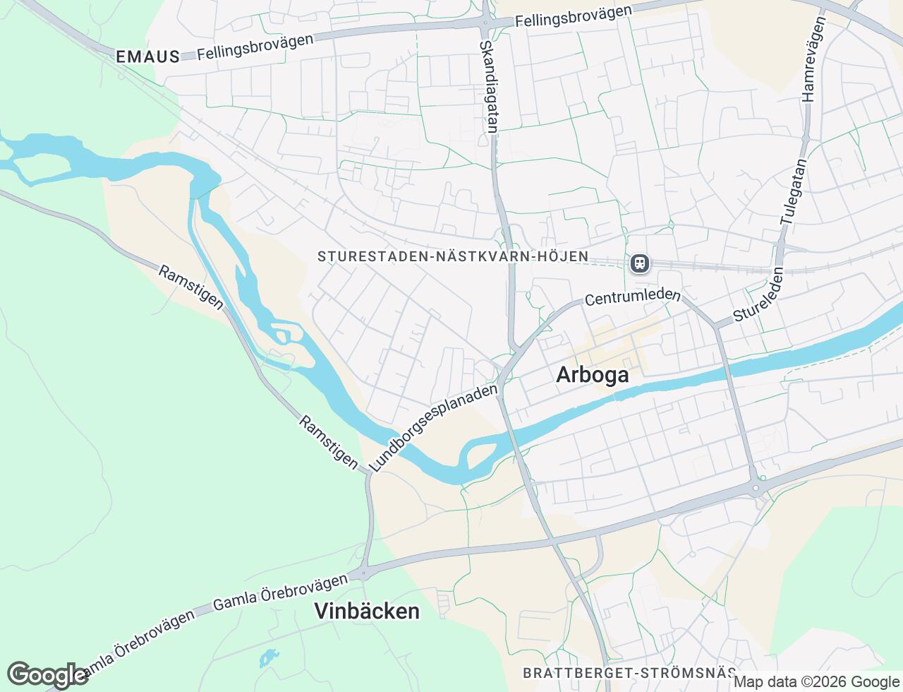 Karta över Jädersvägen 9B i 34 Arboga