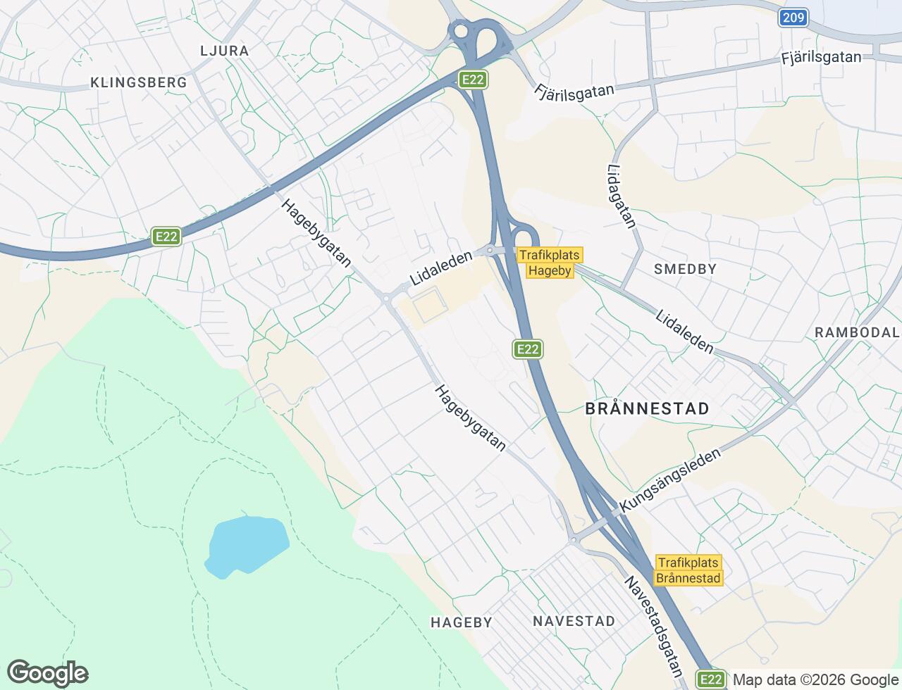 Karta över Hagebygatan 165 i 62 Norrköping