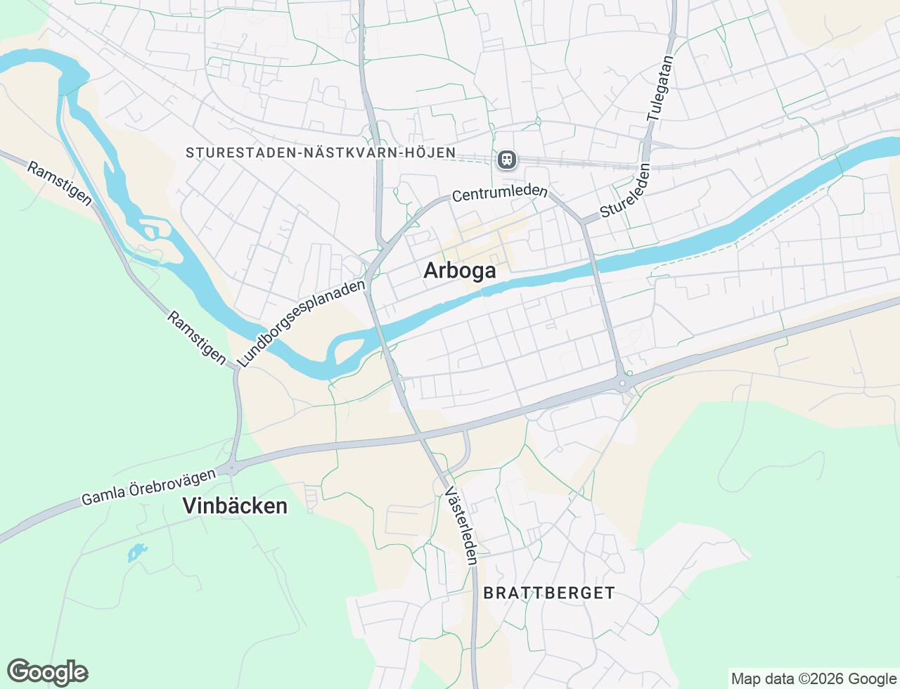 Karta över Trädgårdsgatan 62A i 46 Arboga