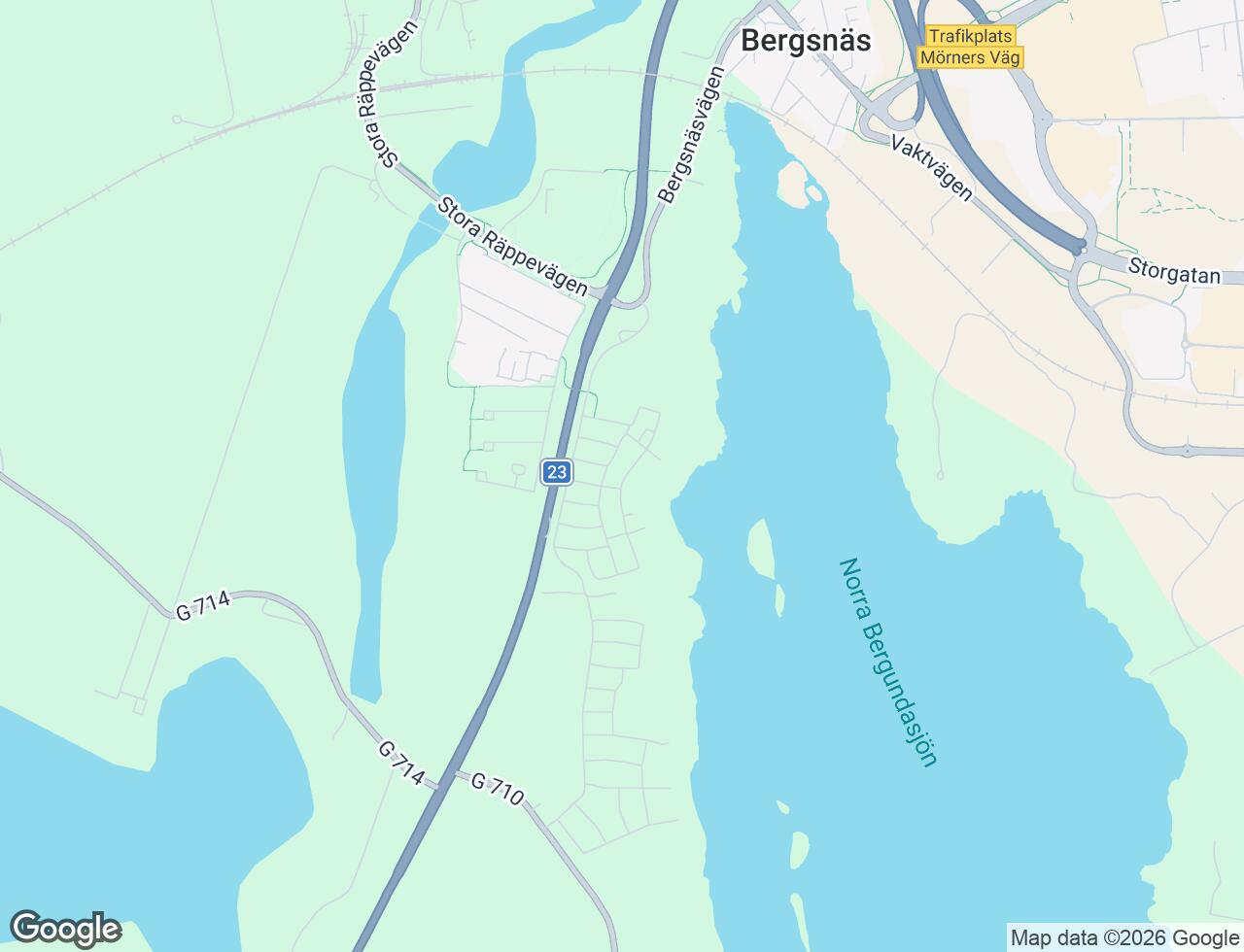 Karta över Högövägen 28 i 58 Växjö