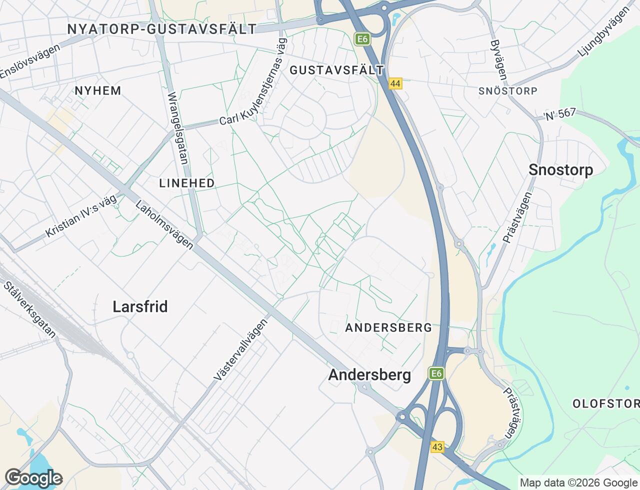 Karta över Andersbergsringen 80 i 21 Halmstad