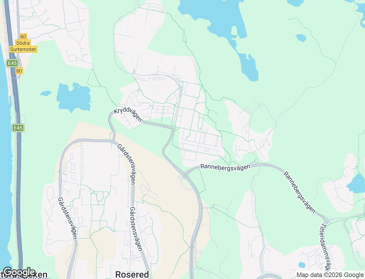 Karta över Kummingatan 38 i 43 Angered
