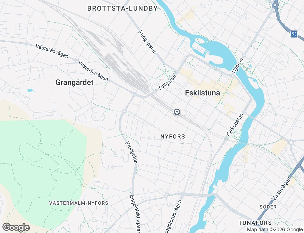 Karta över Nyforsgatan 31 i 26 Eskilstuna
