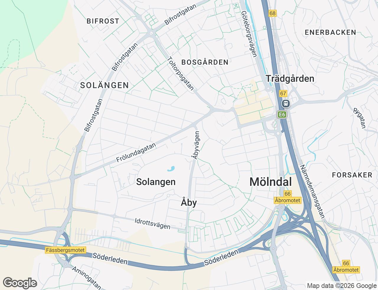 Karta över Åby Allé 73 i 45 Mölndal