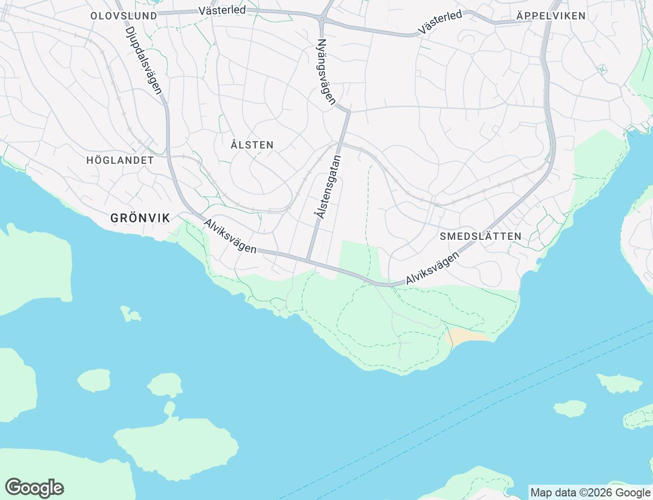 Karta över Storskogsvägen 38 i 65 Bromma