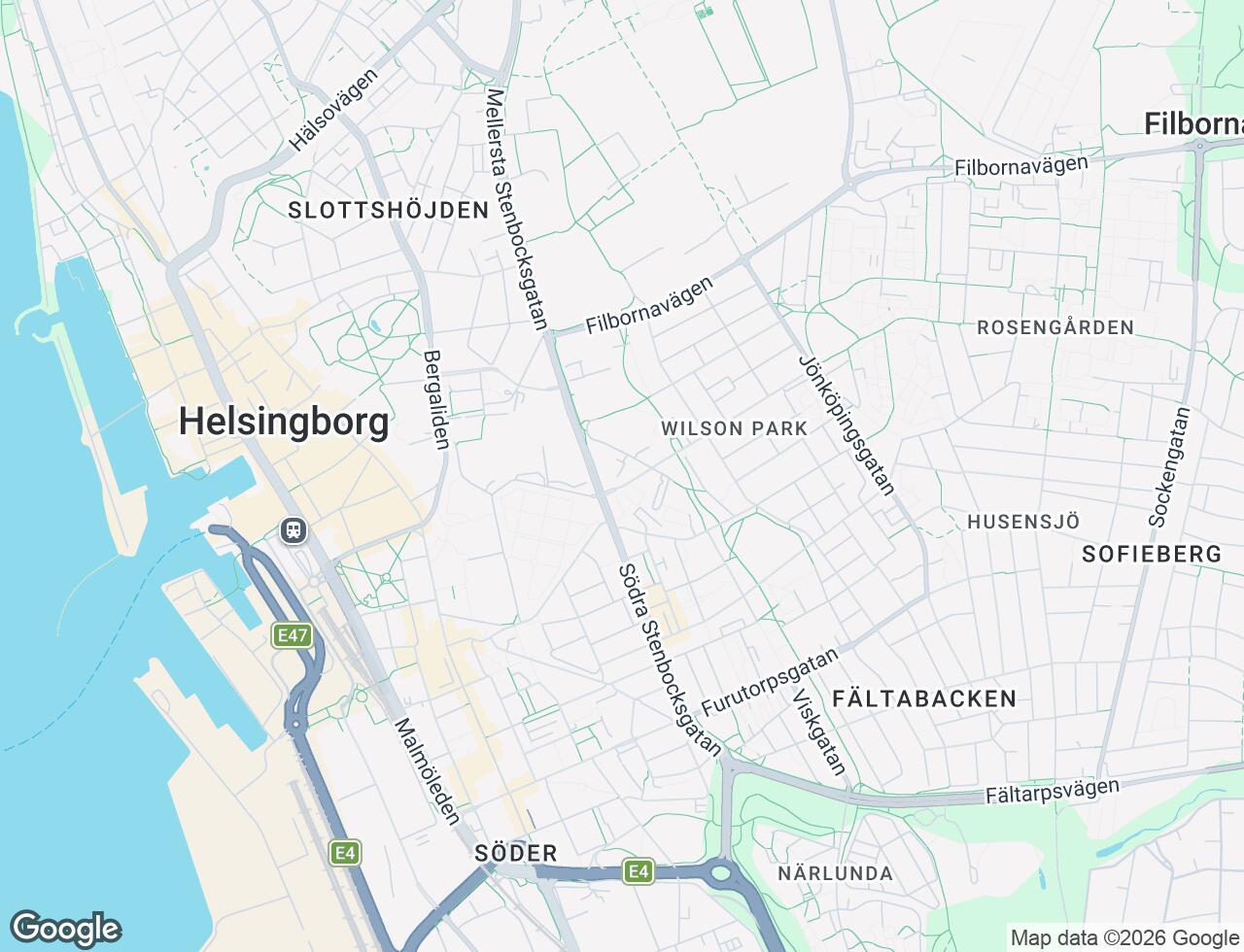 Karta över Munkavägen 18 i 47 Helsingborg