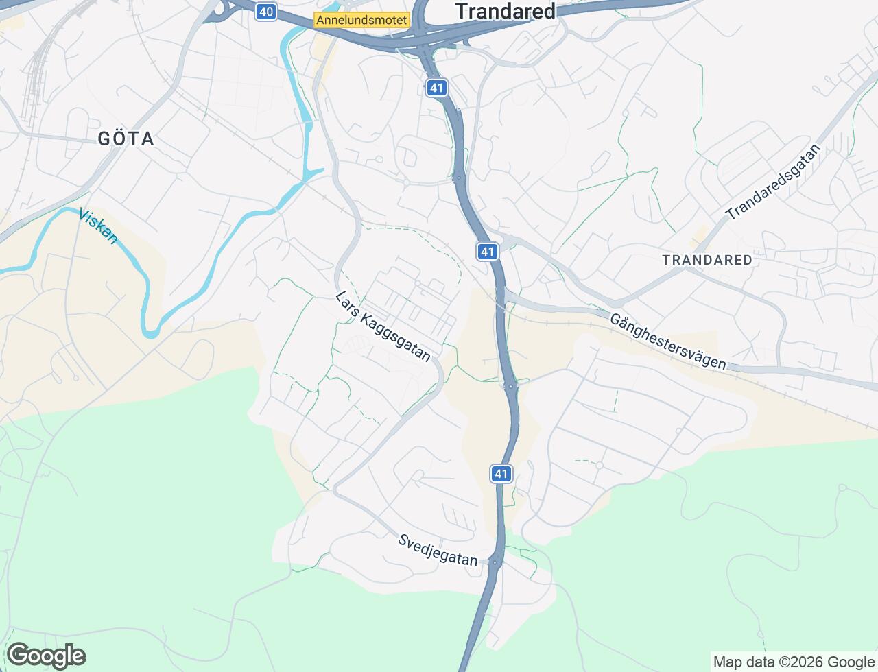 Karta över Lars Kaggsgatan 107 i 43 Borås