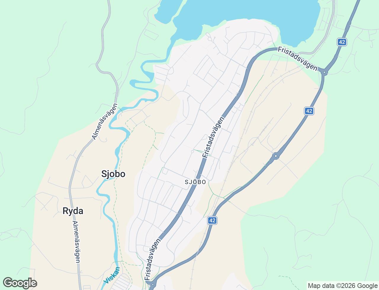 Karta över Norra Sjöbogatan 34 i 43 Borås