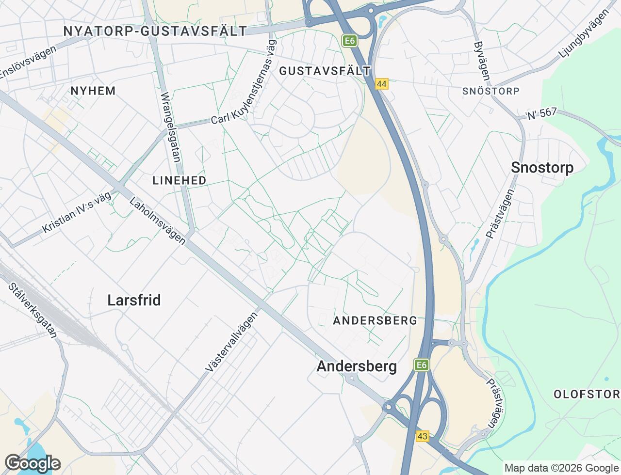 Karta över Andersbergsringen 78 i 21 Halmstad