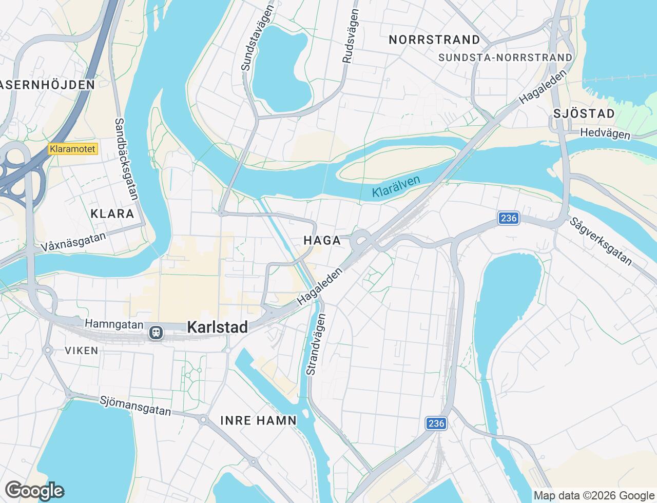 Karta över Hagagatan 3 i 20 Karlstad