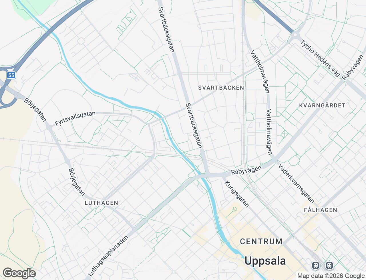 Karta över Svartbäcksgatan 54D i 33 Uppsala