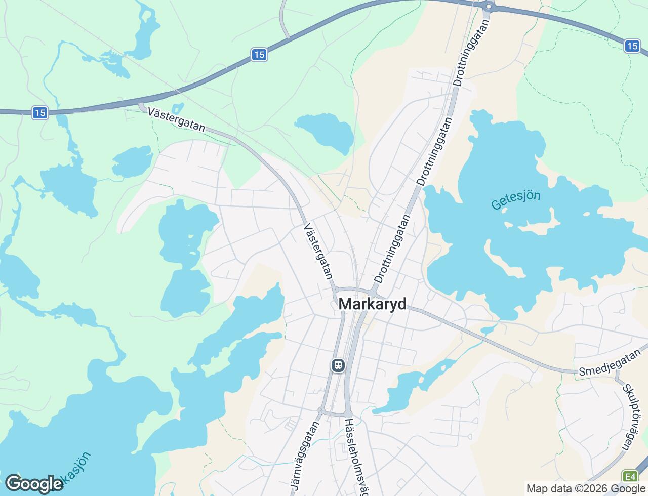 Karta över Västergatan 22C i 37 Markaryd
