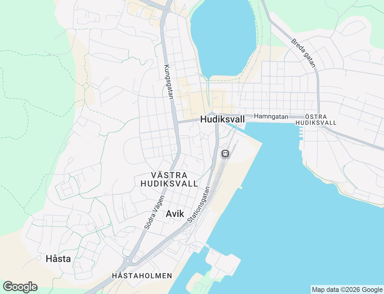 Karta över Södra Kyrkogatan 6A i 45 Hudiksvall