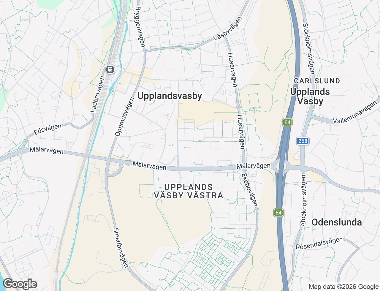 Karta över Dragonvägen 36 i 33 Upplands Väsby