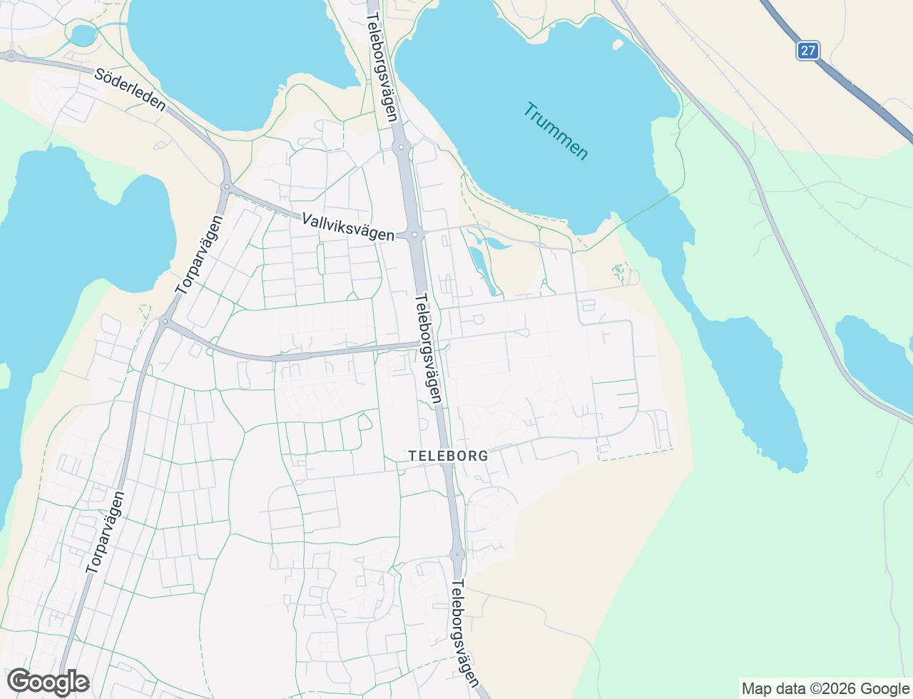 Karta över P G Vejdes väg 4B i 52 Växjö