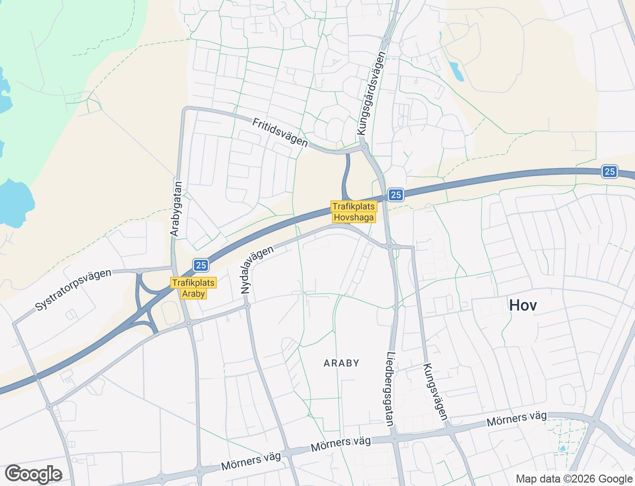 Karta över Nydalavägen 38A i 48 Växjö