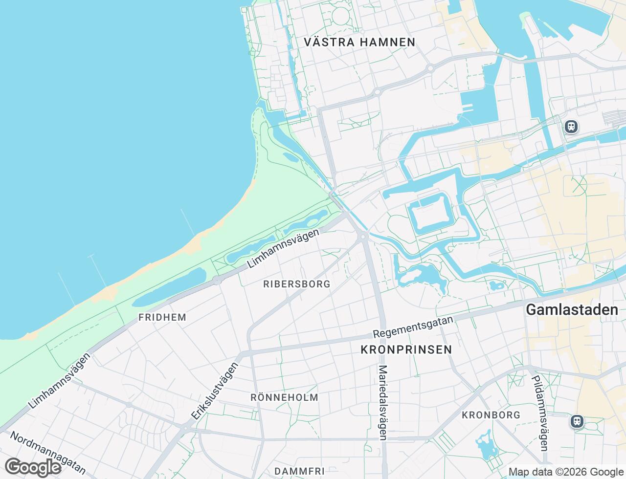 Karta över Roslins väg 20B i 55 Malmö