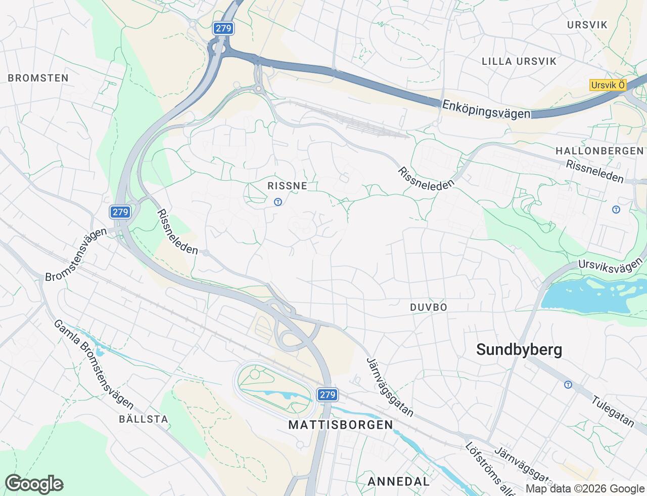Karta över Skvadronsbacken 25A i 47 Sundbyberg