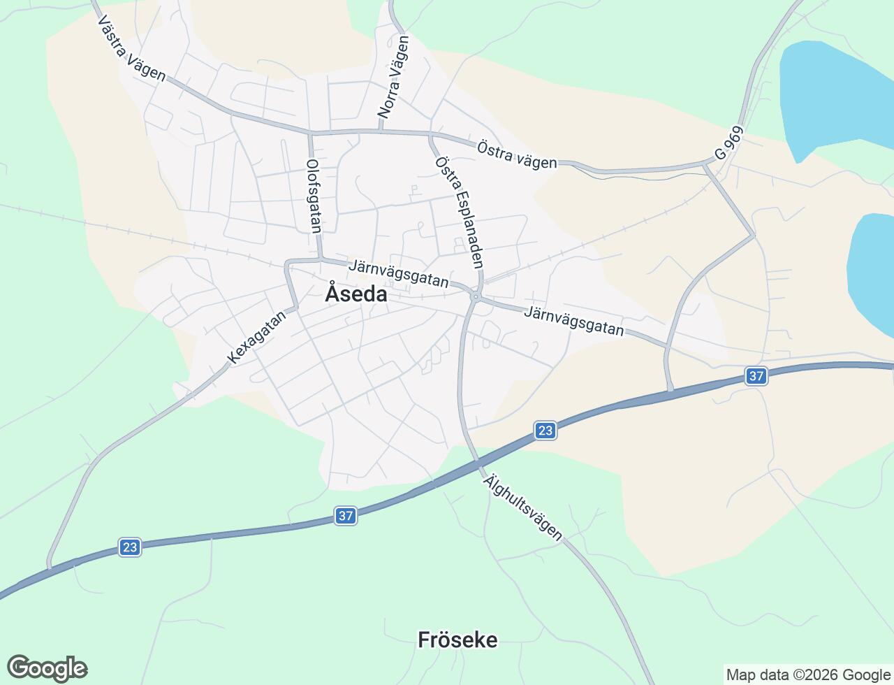Karta över Södra Esplanaden 7A i 70 Åseda