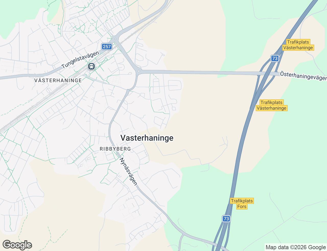 Karta över Ribby Allé 140 i 42 Västerhaninge