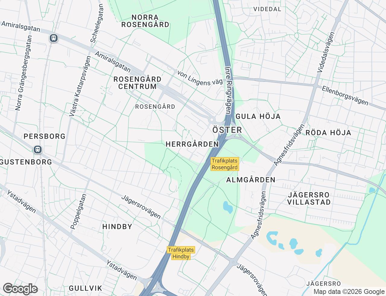 Karta över Ramels väg 117 i 69 Malmö
