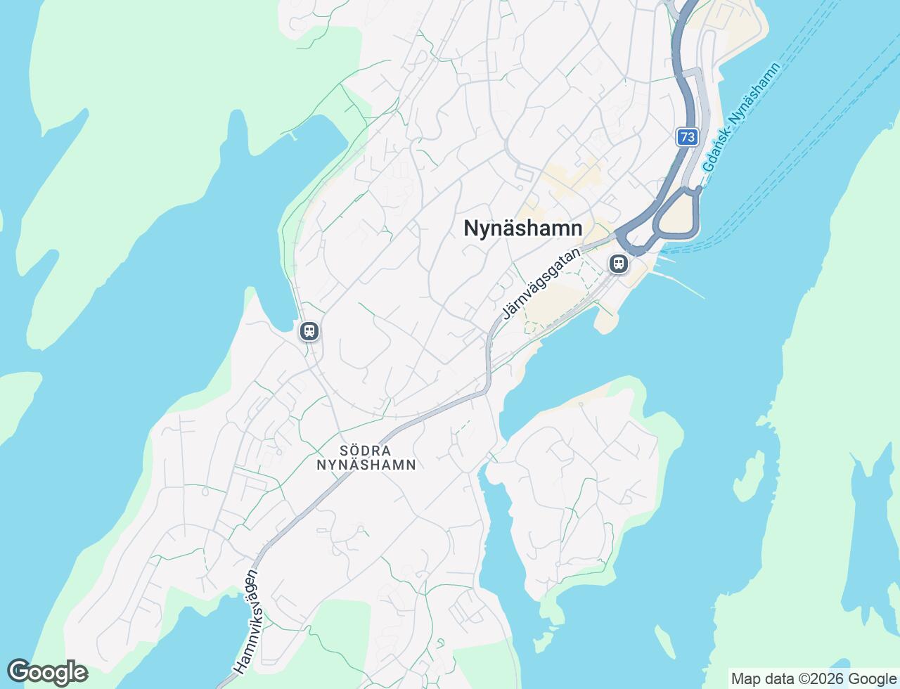 Karta över Järnvägsgatan 28B i 31 Nynäshamn