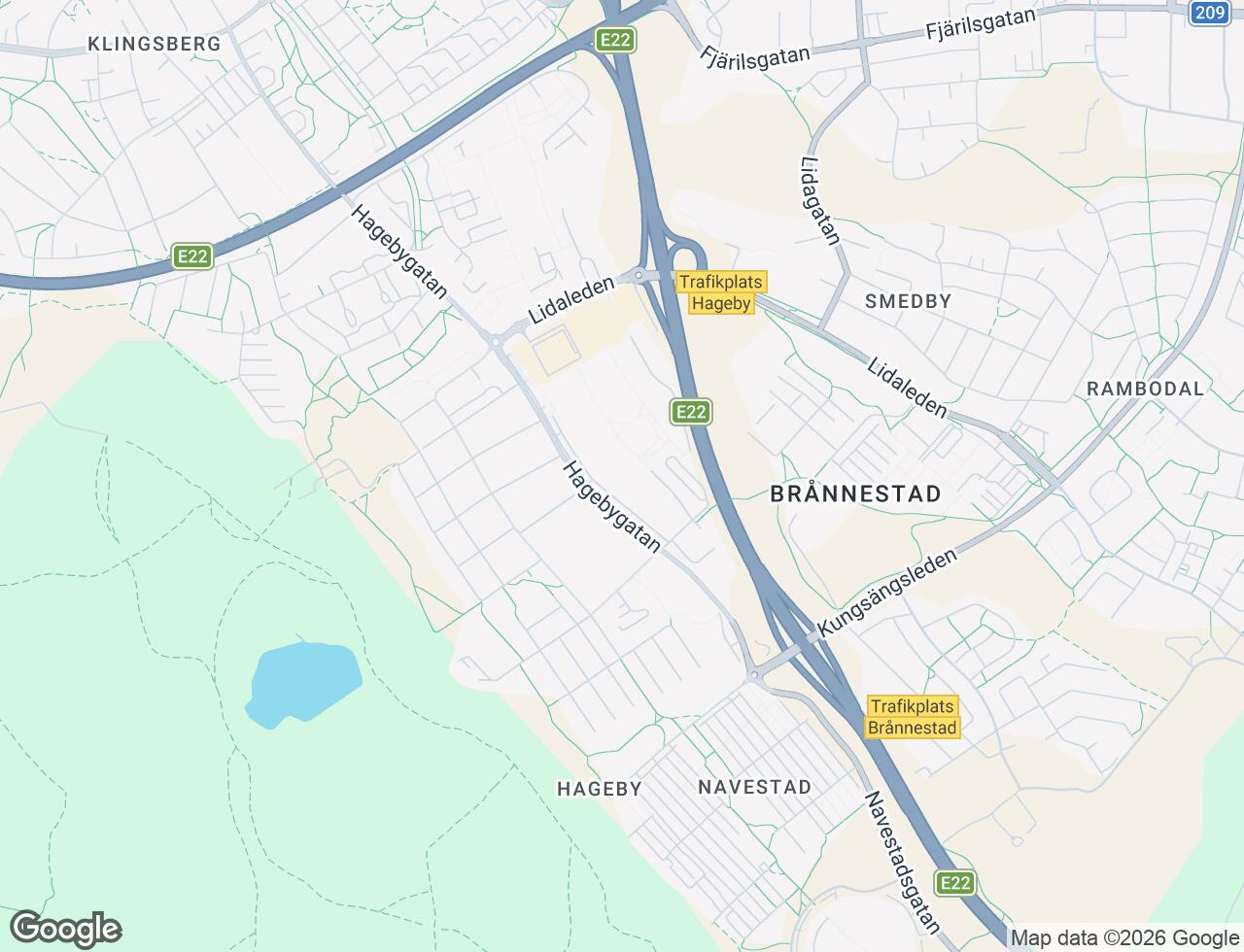 Karta över Hagebygatan 203 i 62 Norrköping