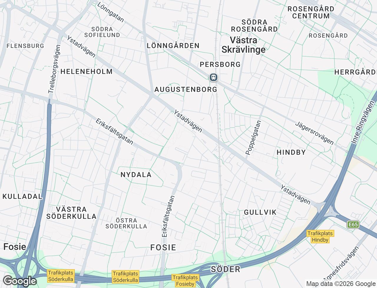 Karta över Nydalavägen 3B i 58 Malmö