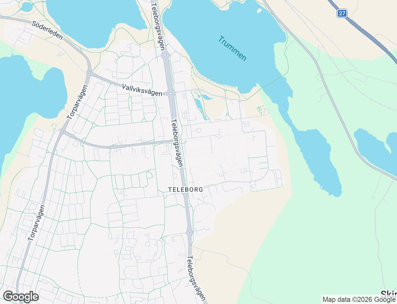 Karta över P G Vejdes väg 14 i 52 Växjö