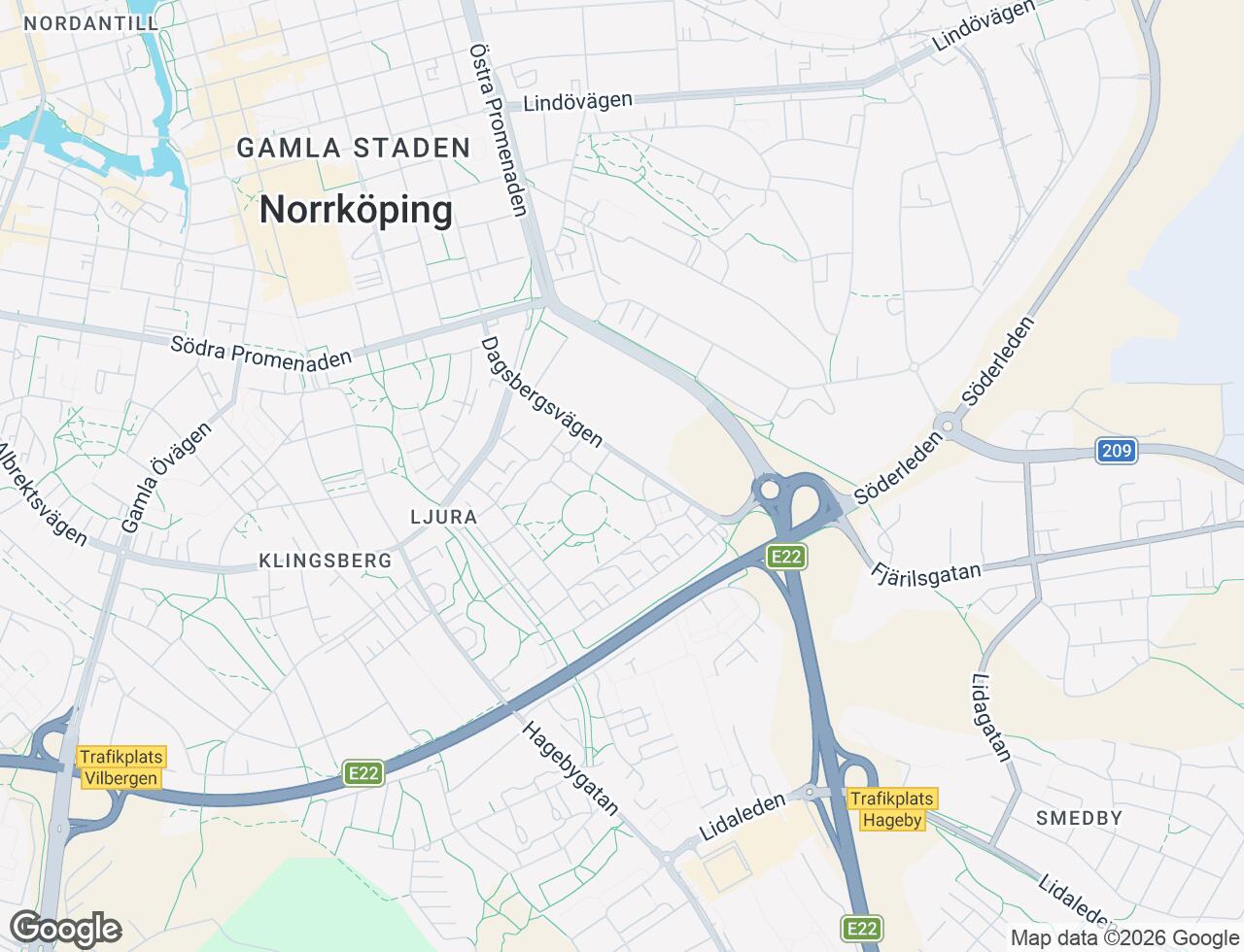 Karta över Dagsbergsvägen 138 i 51 Norrköping
