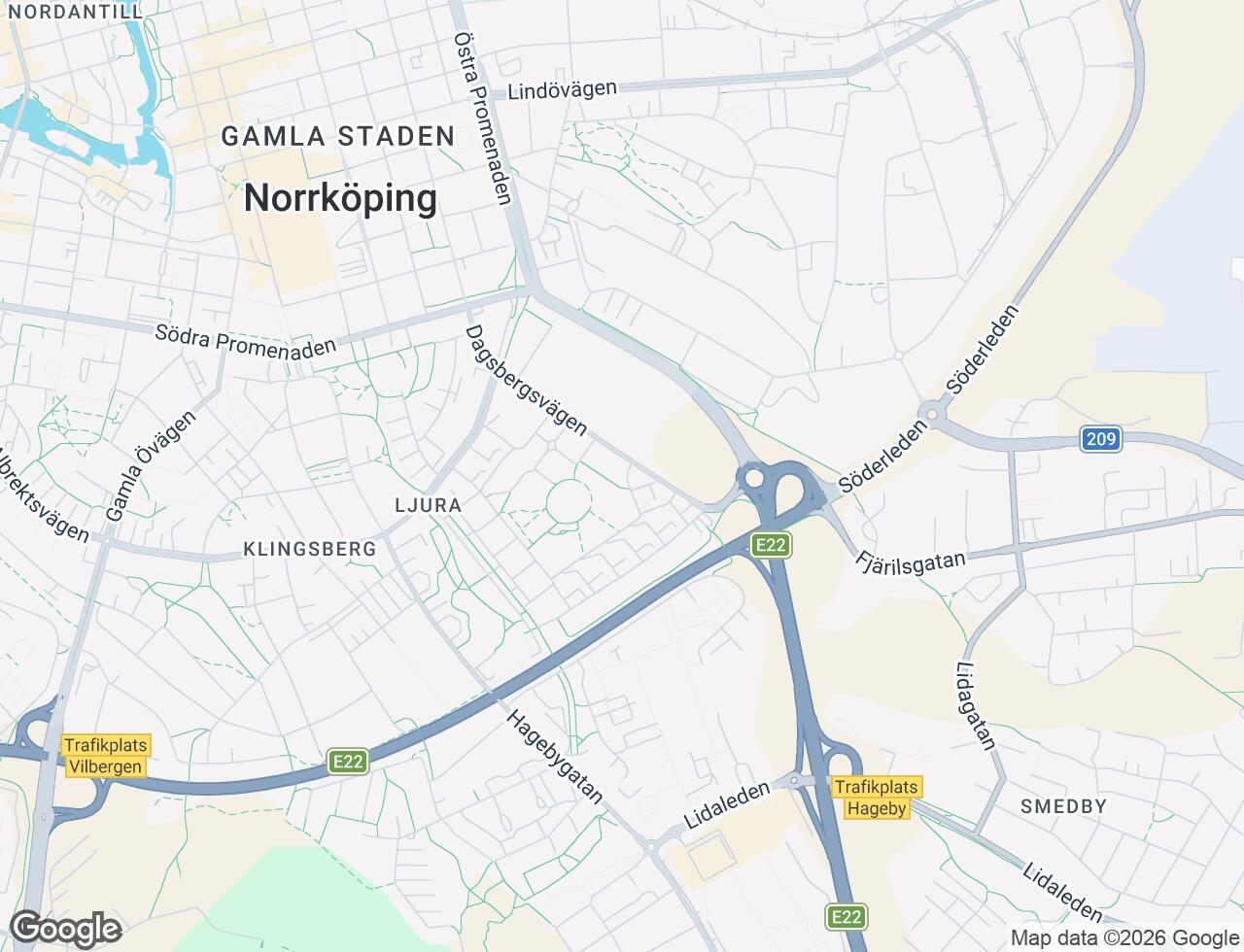 Karta över Dagsbergsvägen 140 i 51 Norrköping