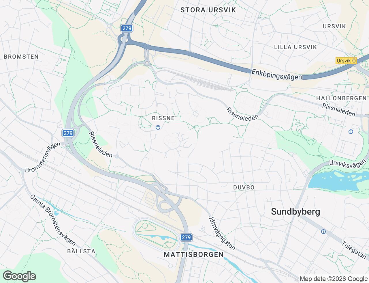 Karta över Skvadronsbacken 32 i 47 Sundbyberg