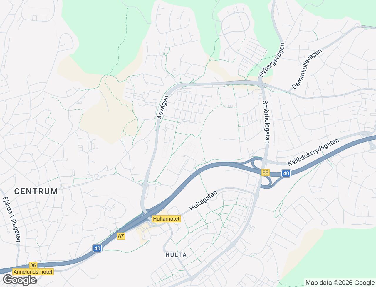 Karta över Solvarvsgatan 83 i 40 Borås