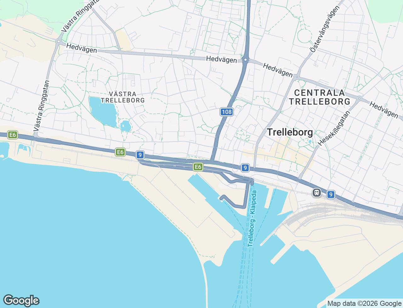 Karta över Strandgatan 52 i 62 Trelleborg