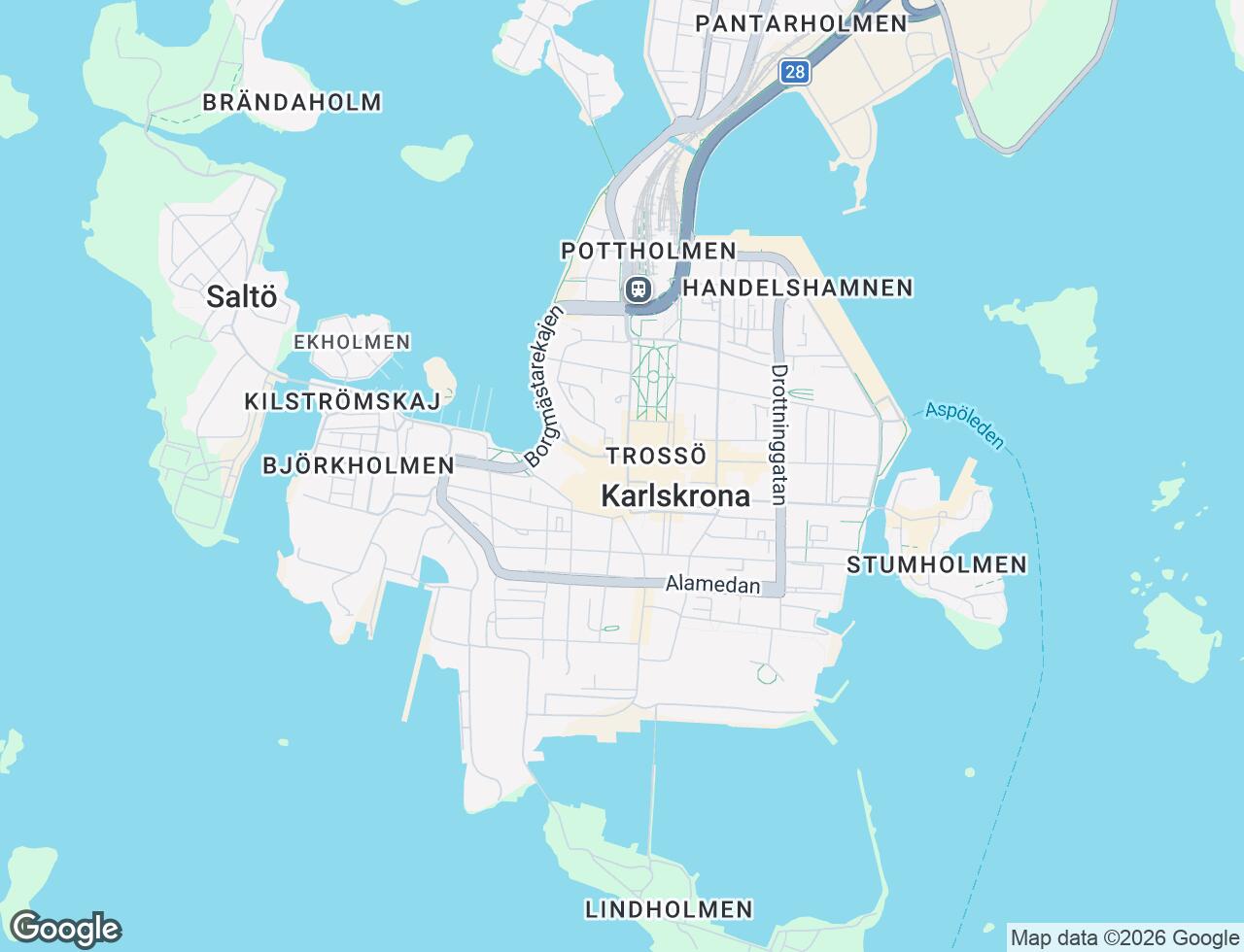 Karta över Rådhusgatan 11A i 15 Karlskrona