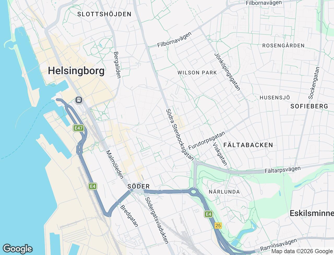 Karta över Sadelmakaregatan 10 i 48 Helsingborg