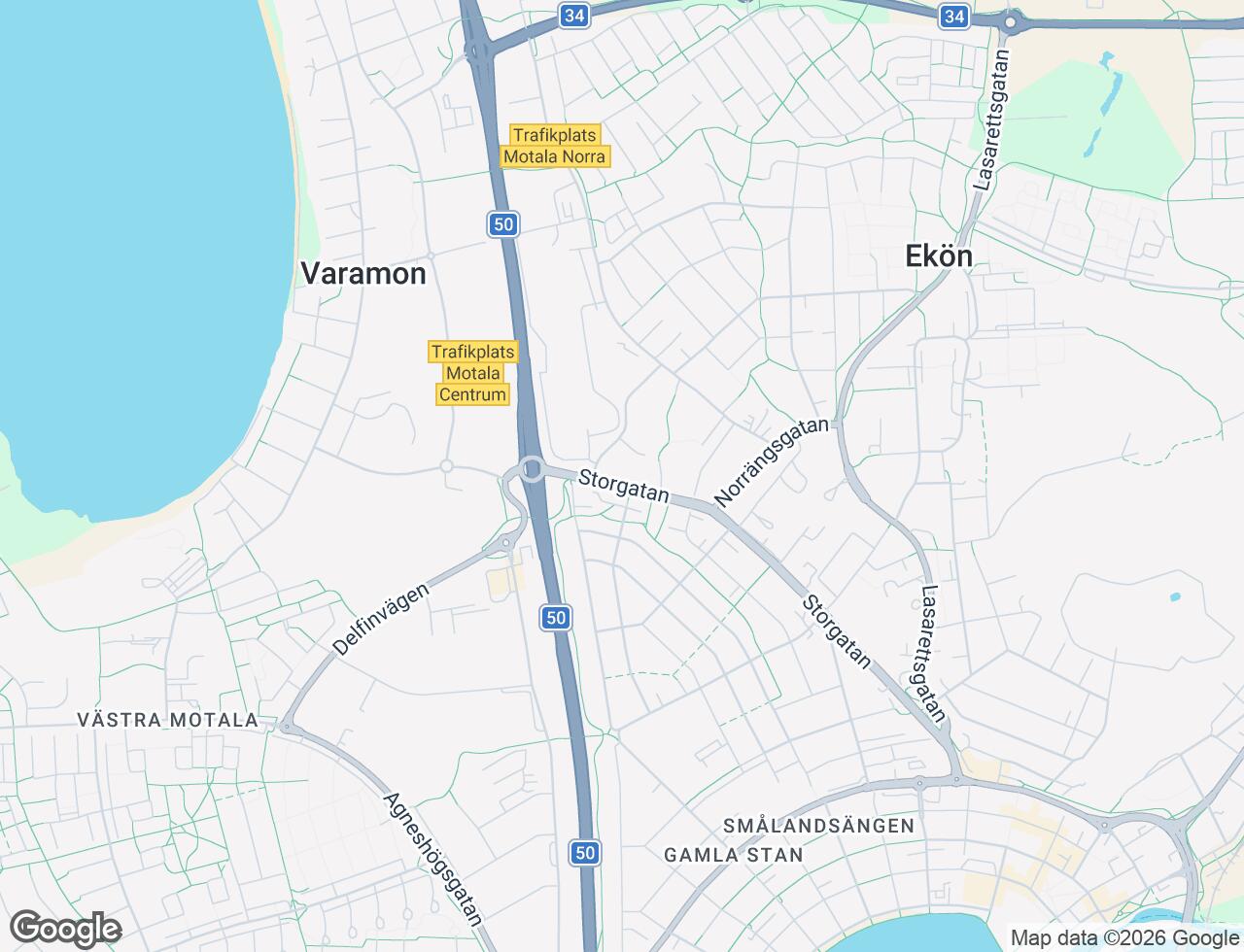 Karta över Storgatan 30A i 38 Motala