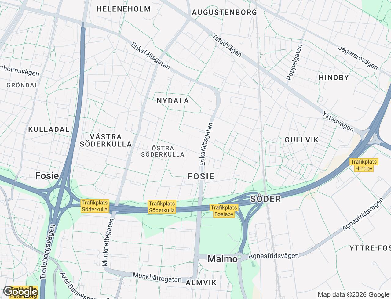 Karta över Professorsgatan 1B i 53 Malmö