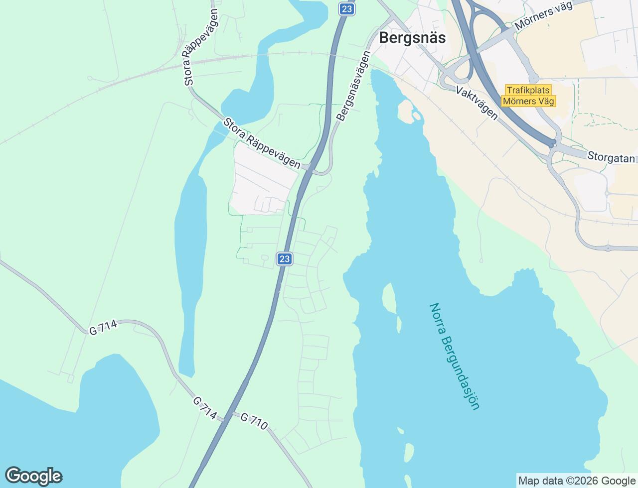 Karta över Adelas väg 5 i 58 Växjö