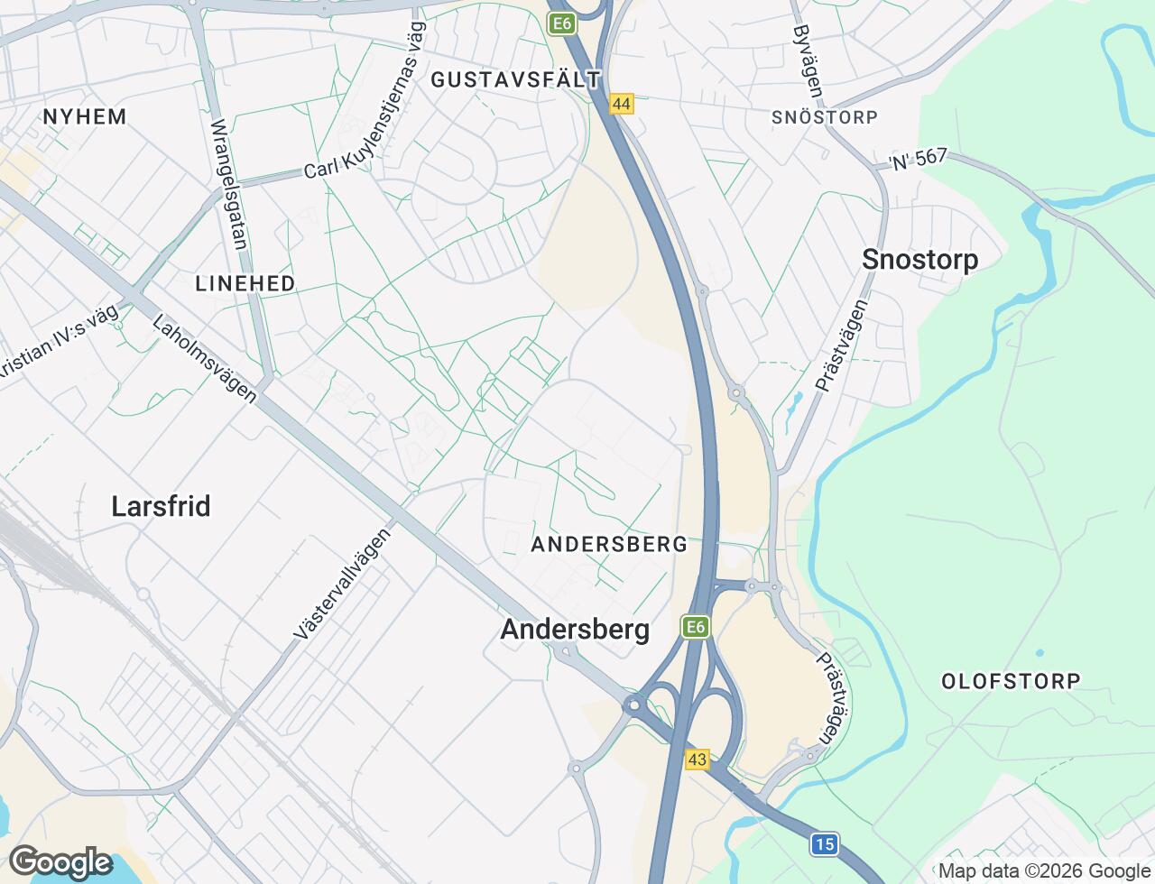 Karta över Andersbergsringen 89 i 21 Halmstad