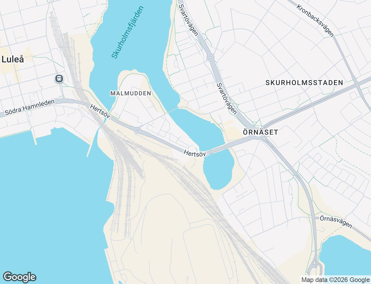 Karta över Malmuddsvägen 76 i 45 Luleå